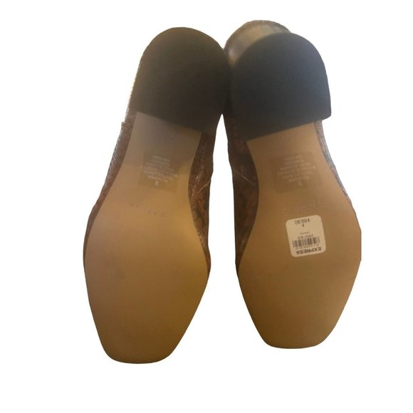 Express Snakeskin Animal Brown Black Faux Leather Zipper Boots Women Size 9 NEW - Picture 9 of 10